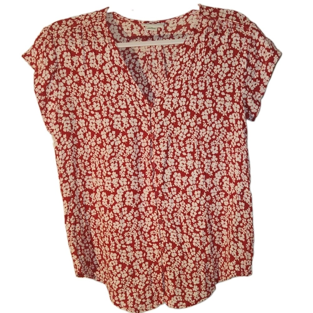 Liz Claiborne Red/White Floral Sleeveless